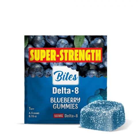 50mg Delta 8 THC Gummy - Blueberry - Bites - Thumbnail 1