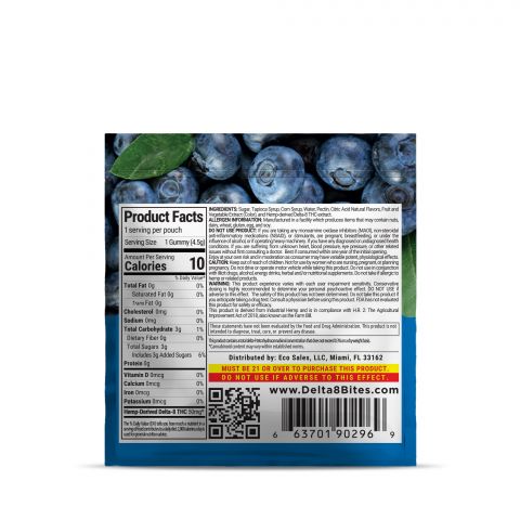 50mg Delta 8 THC Gummy - Blueberry - Bites - Thumbnail 3