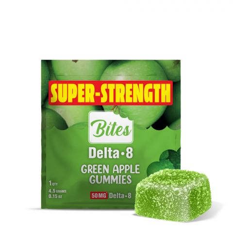 50mg Delta 8 THC Gummy - Green Apple - Bites - Thumbnail 1