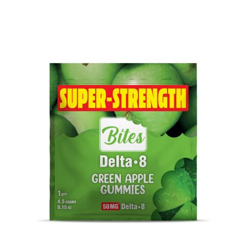 50mg Delta 8 THC Gummy - Green Apple - Bites - Thumbnail 2