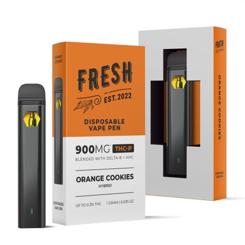 900mg THCP, D8, HHC Vape Pen - Orange Cookies - Hybrid - 1ml - Fresh - Thumbnail 1