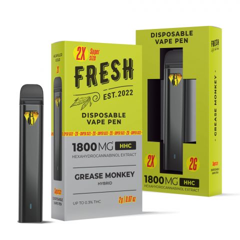 1800mg HHC Vape Pen - Grease Monkey - Hybrid - 2ml - Fresh - Thumbnail 1
