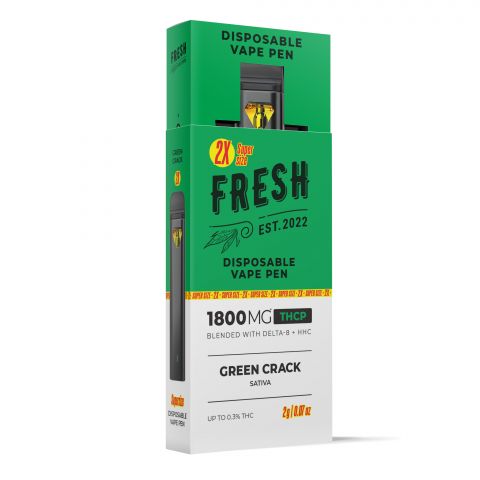 1800mg THCP, D8, HHC Vape Pen - Green Crack - Sativa - 2ml - Fresh - Thumbnail 2