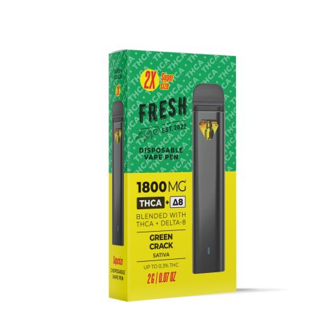 1800mg THCA, D8 Vape Pen - Green Crack - Sativa - 2ml - Fresh - Thumbnail 1