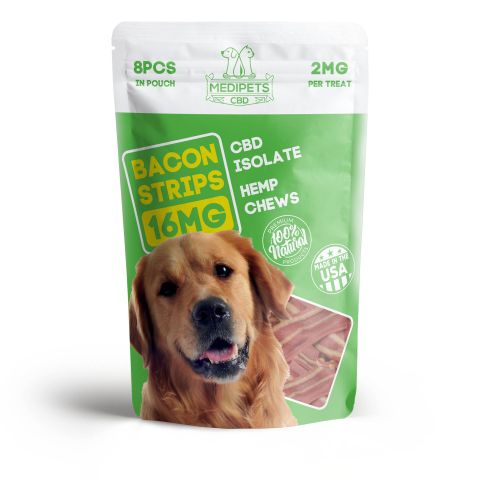 CBD Dog Treats - Bacon Strips - 16mg - MediPets - Thumbnail 2