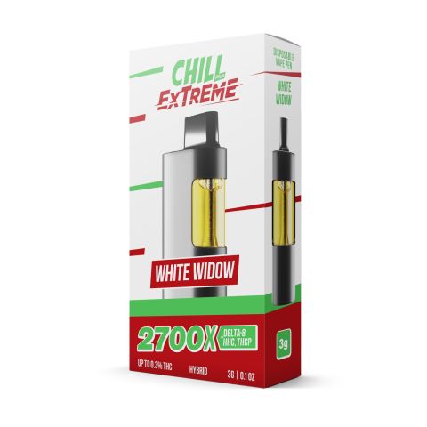 2700mg THCP, D8, HHC Vape Pen - White Widow - Hybrid - 3ml - Chill Extreme - Thumbnail 2