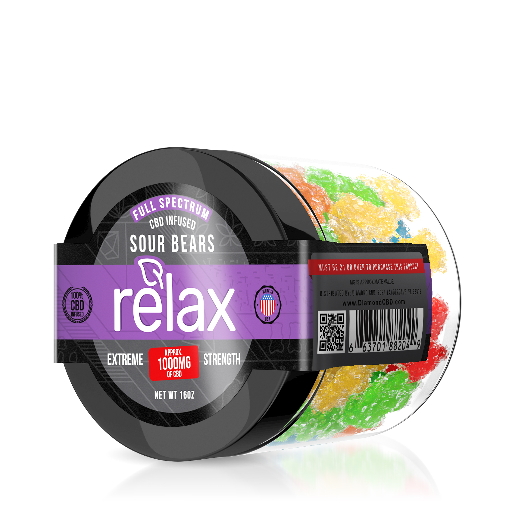 Relax Gummies Cbd Full Spectrum Sour Gummy Bears 1000mg Cbd Edibles