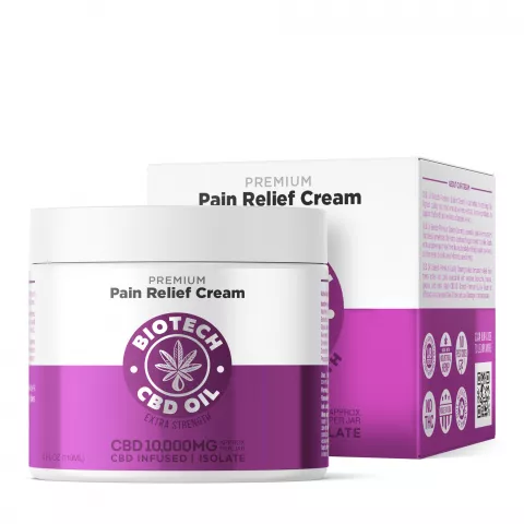 Image of 10,000mg CBD Pain Relief Cream - 4oz - Biotech CBD