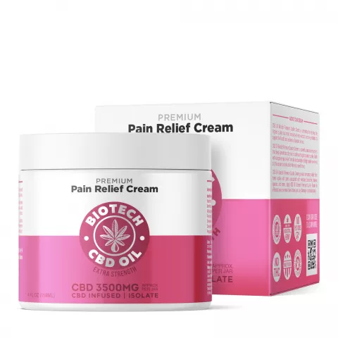Image of 3,500mg CBD Pain Relief Cream - 4oz - Biotech CBD