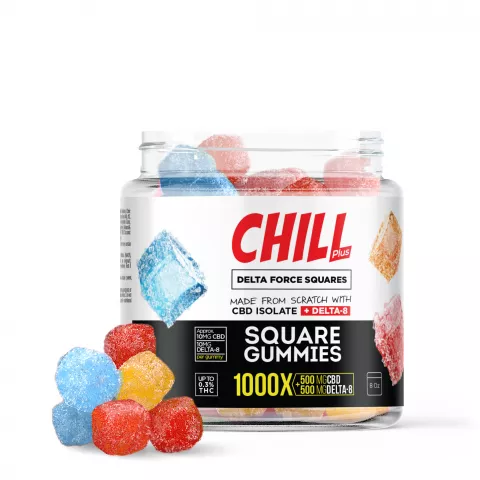 Image of Chill Plus Delta Force Squares Gummies - 1000X