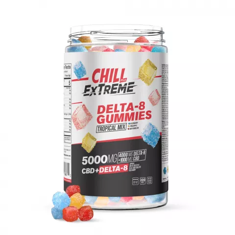 Image of Chill Plus Extreme Delta-8 Gummies Tropical Mix - 5000X