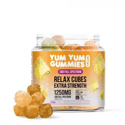 Image of Yum Yum Gummies - Full Spectrum CBD Relax Mango Cubes - 1250mg