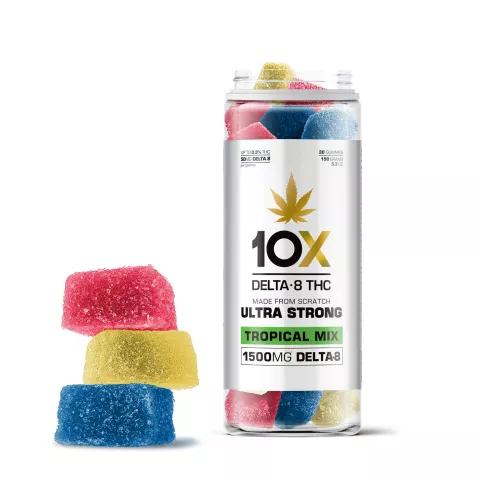 Image of 50mg Delta 8 THC Gummies - Tropical Mix - 10X
