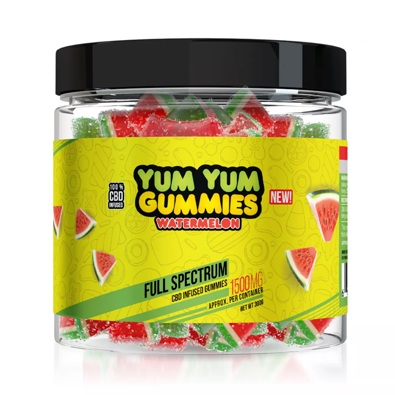 Yum Yum Gummies - CBD Full Spectrum Watermelon Slices - 1500mg | CBD ...