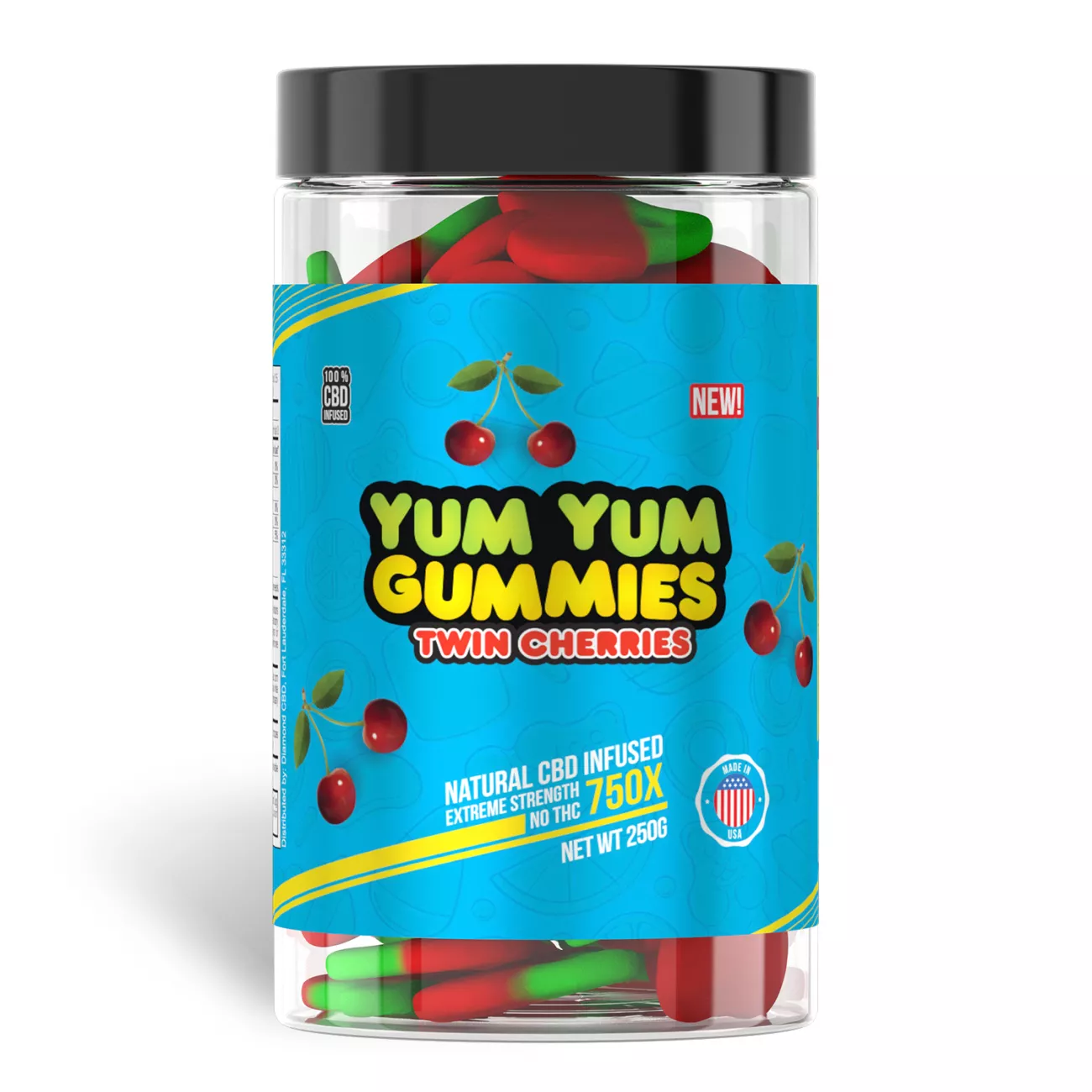 Yum Yum Gummies 750x CBD Infused Twin Cherries | CBD Edibles