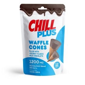 100mg Coconut Flakes + Milk Chocolate Waffle Cones - D8, THCP - Chill Plus