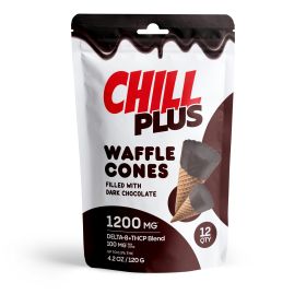 100mg Dark Chocolate Waffle Cones - D8, THCP - Chill Plus