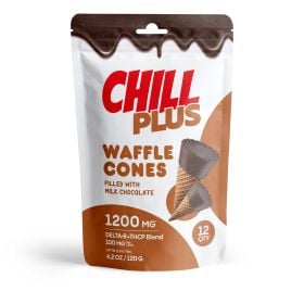 100mg Milk Chocolate Waffle Cones - D8, THCP - Chill Plus