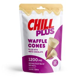 100mg White Chocolate Waffle Cones - D8, THCP - Chill Plus