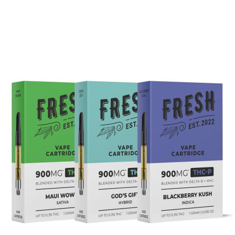 900mg THCP, D8, HHC Vape Carts Bundle - Fresh - Thumbnail 1