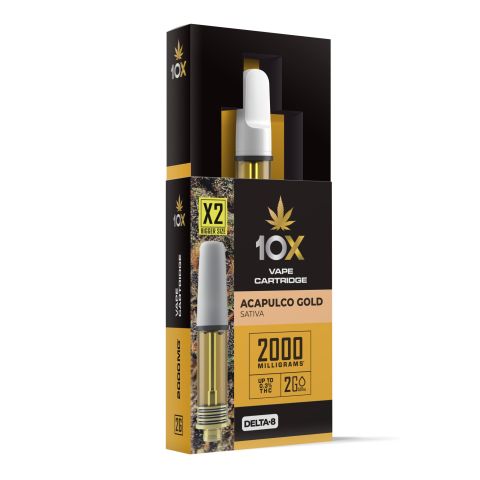 2000mg D8 Vape Cart - Acapulco Gold - Sativa - 2ml - 10X - Thumbnail 2