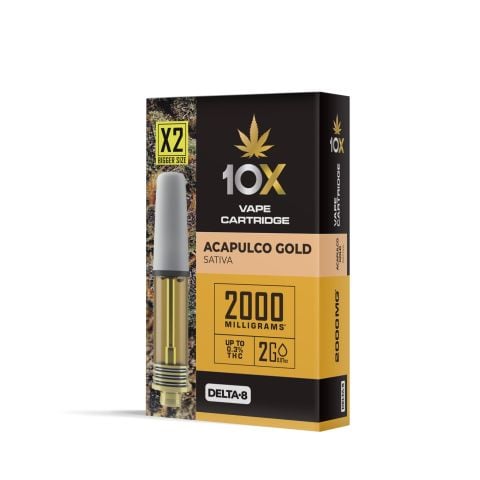 2000mg D8 Vape Cart - Acapulco Gold - Sativa - 2ml - 10X - Thumbnail 3