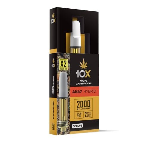 2000mg D8 Vape Cart - AK47 - Hybrid - 2ml - 10X - Thumbnail 2