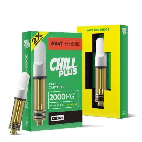 2000mg D8 Vape Cart - AK47 - Hybrid - 2ml - Chill Plus - Thumbnail 1