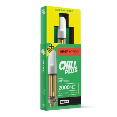 2000mg D8 Vape Cart - AK47 - Hybrid - 2ml - Chill Plus - Thumbnail 2