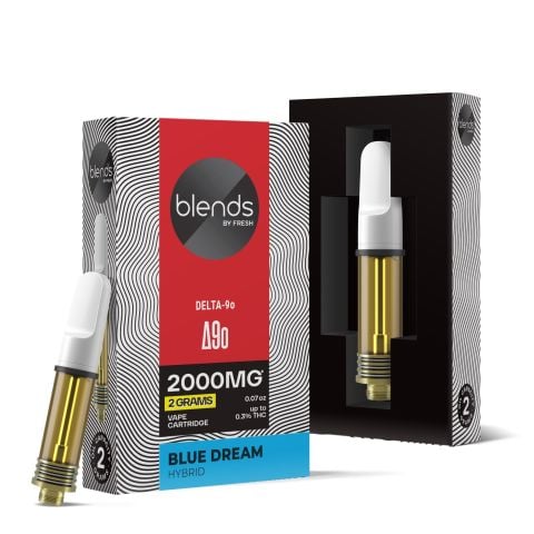 2000mg D9o Vape Cart - Blue Dream - Hybrid - 2ml - Blends by Fresh - Thumbnail 1