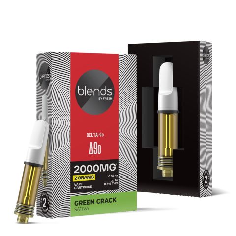 2000mg D9o Vape Cart - Green Crack - Sativa - 2ml - Blends by Fresh - Thumbnail 1