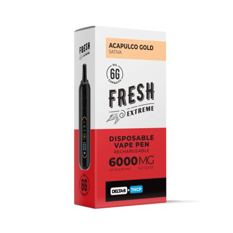 6000mg D8, THCP Vape Pen - Acapulco Gold - Sativa - 6ml - Fresh - Thumbnail 2