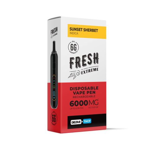 6000mg D8, THCP Vape Pen - Sunset Sherbet - Indica - 6ml - Fresh - Thumbnail 2