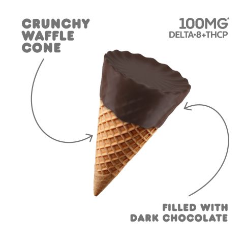 100mg Dark Chocolate Waffle Cones - D8, THCP - Chill Plus - Thumbnail 4