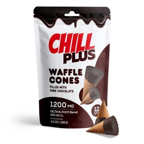 100mg Dark Chocolate Waffle Cones - D8, THCP - Chill Plus - Thumbnail 5