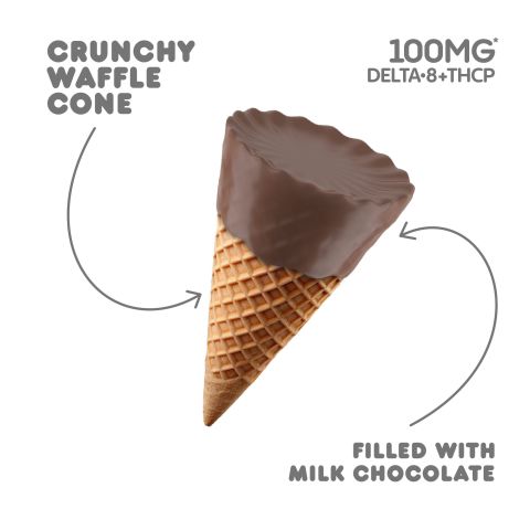 100mg Milk Chocolate Waffle Cones - D8, THCP - Chill Plus - Thumbnail 6