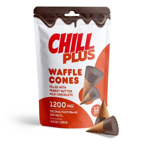 100mg Peanut Butter + Milk Chocolate Waffle Cones - D8, THCP - Chill Plus - Thumbnail 5