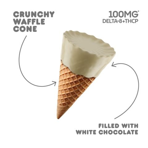 100mg White Chocolate Waffle Cones - D8, THCP - Chill Plus - Thumbnail 4