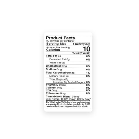 35mg THCV, CBD, CBDV Weight Management Gummies - Canna Slim - Thumbnail 9
