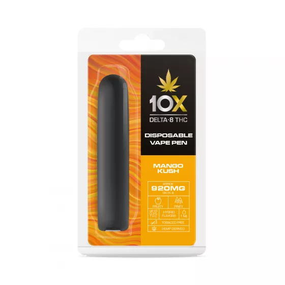 10X Delta-8 THC Disposable Vape Pen - Mango Kush - 920MG | CBD Vape Oil